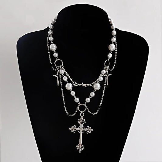 collier croix femme