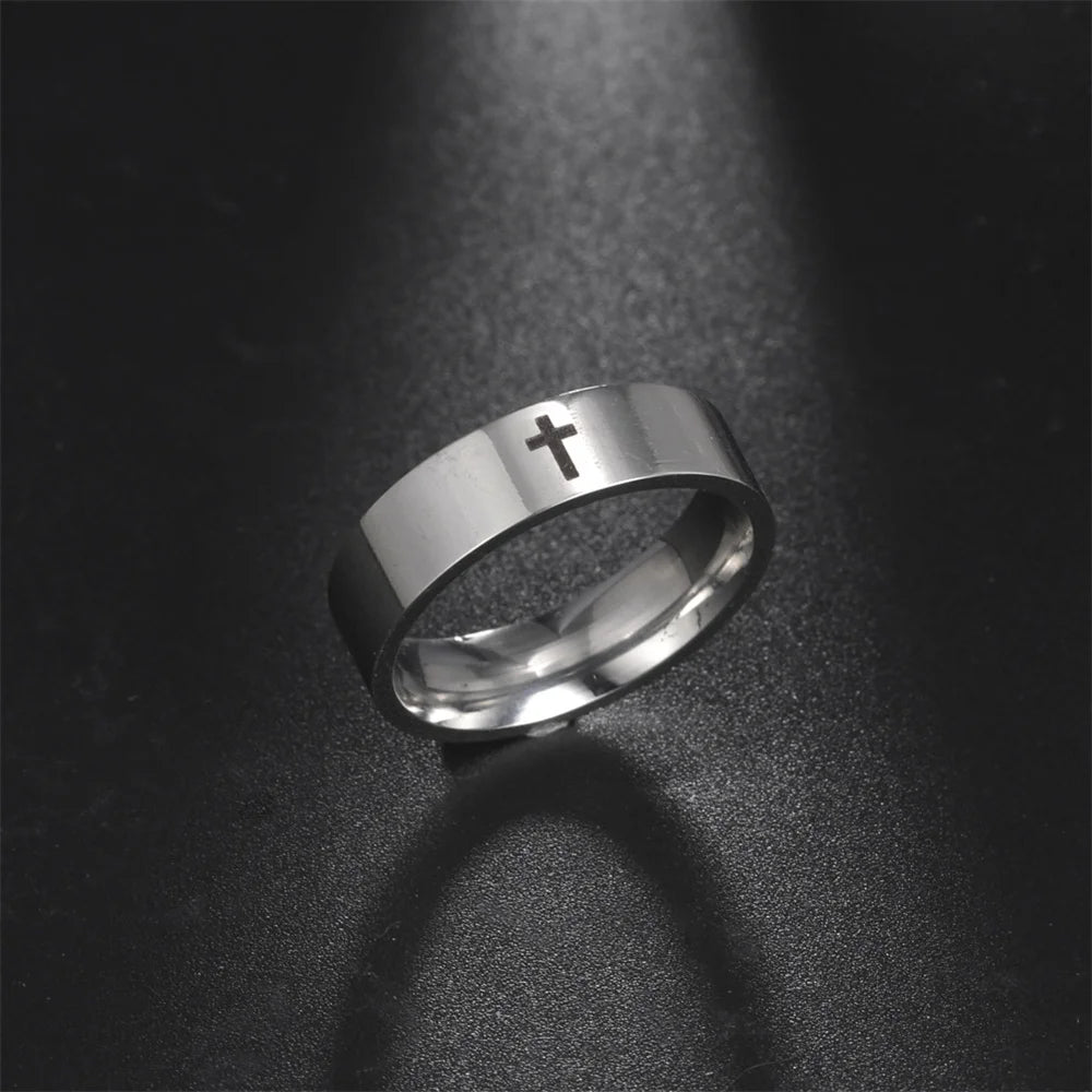bague croix homme