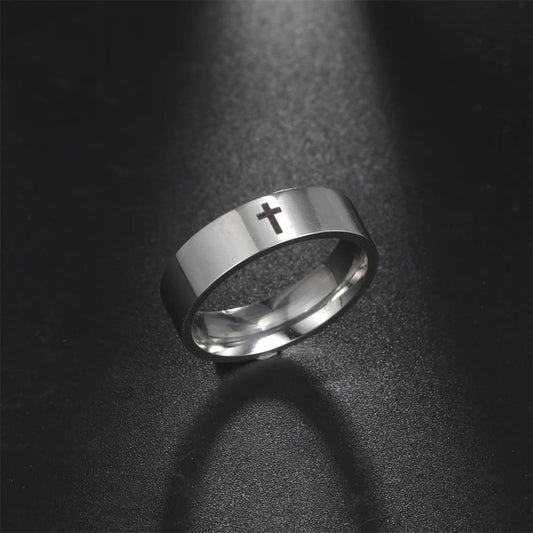 bague croix homme
