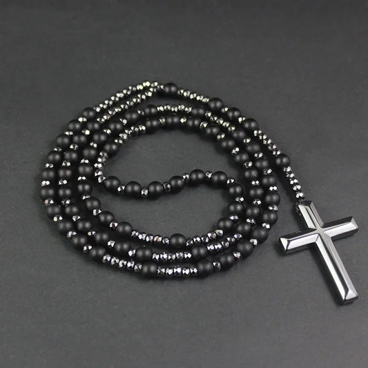 collier pierre pendentif croix