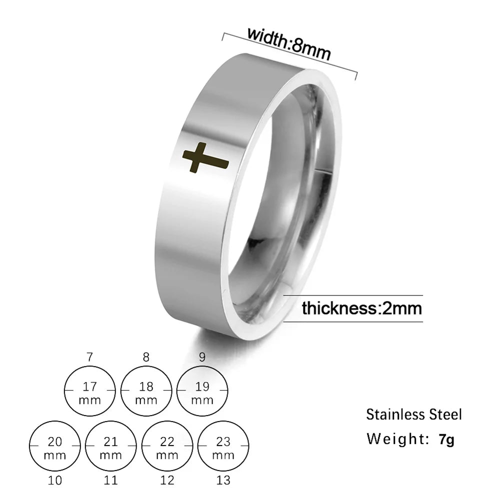 bague croix homme
