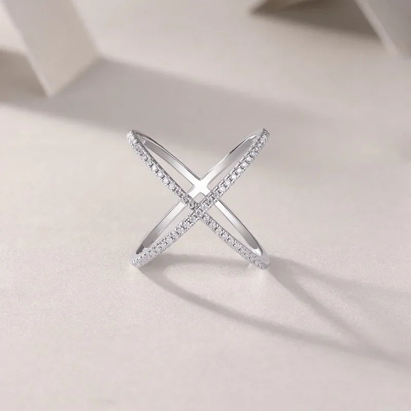 Bague croix diamant