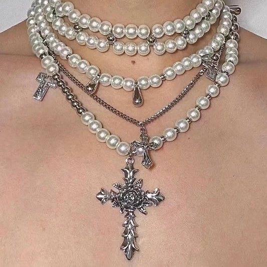 collier croix femme